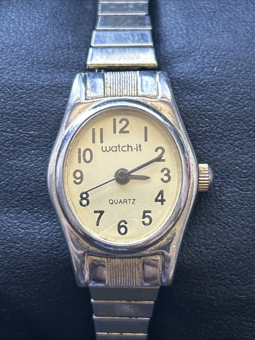 Watch It Two Tone Women’s Stretch Band Quartz Watch